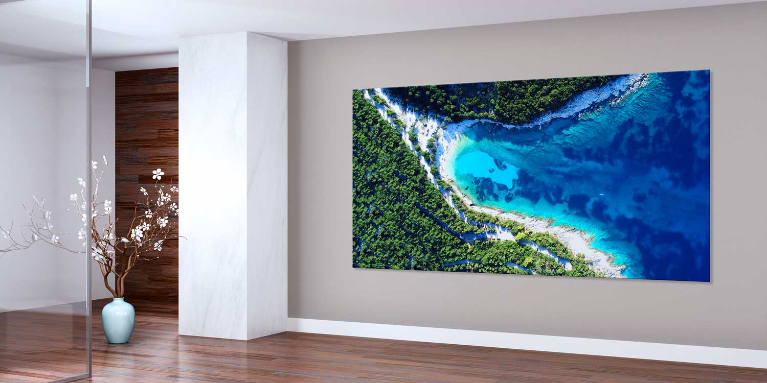 Tropik Sahil ve Turkuaz Deniz Panorama Büyük Ebatlı Duvar Dekoru 14077