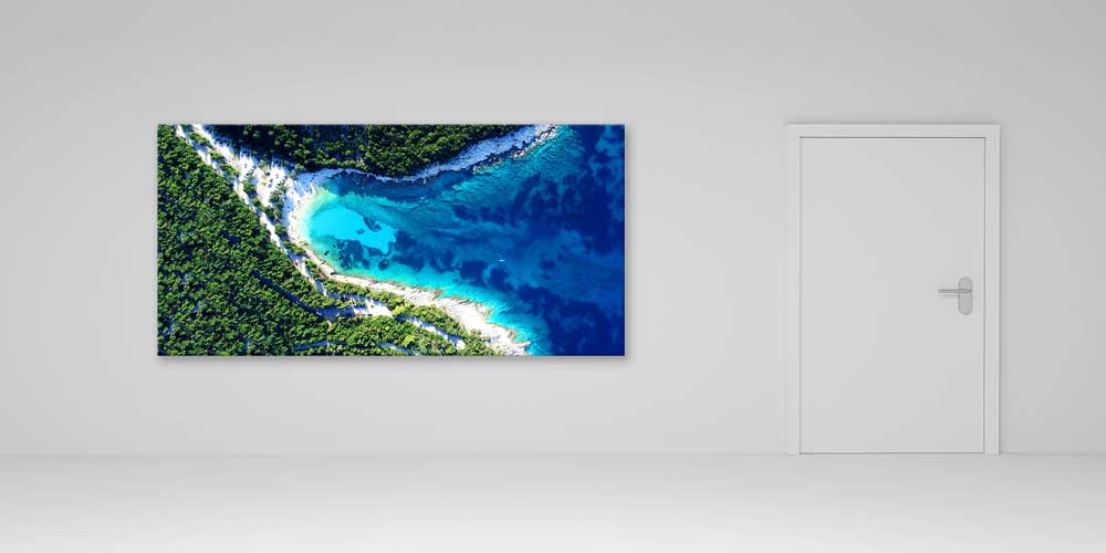 Tropik Sahil ve Turkuaz Deniz Panorama Büyük Ebatlı Duvar Dekoru 14077