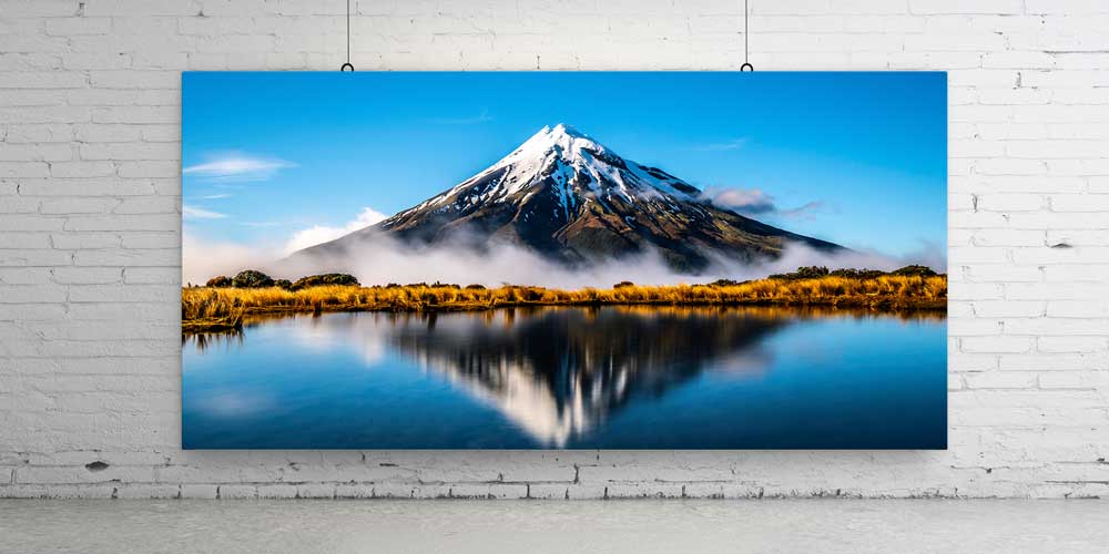 Göl Yansımalı Karlı Zirve Dağ Manzarası Büyük Ebat Duvar Dekor Ürünü 14183