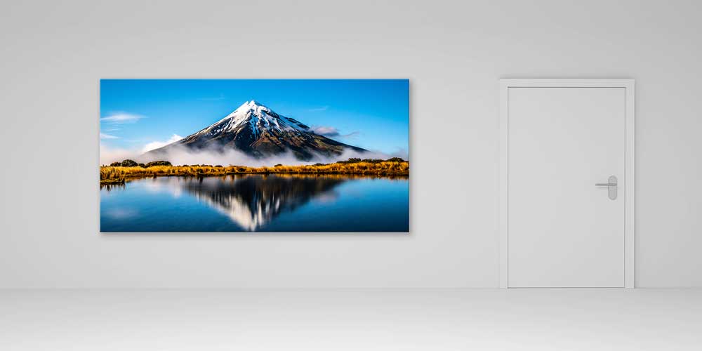 Göl Yansımalı Karlı Zirve Dağ Manzarası Büyük Ebat Duvar Dekor Ürünü 14183