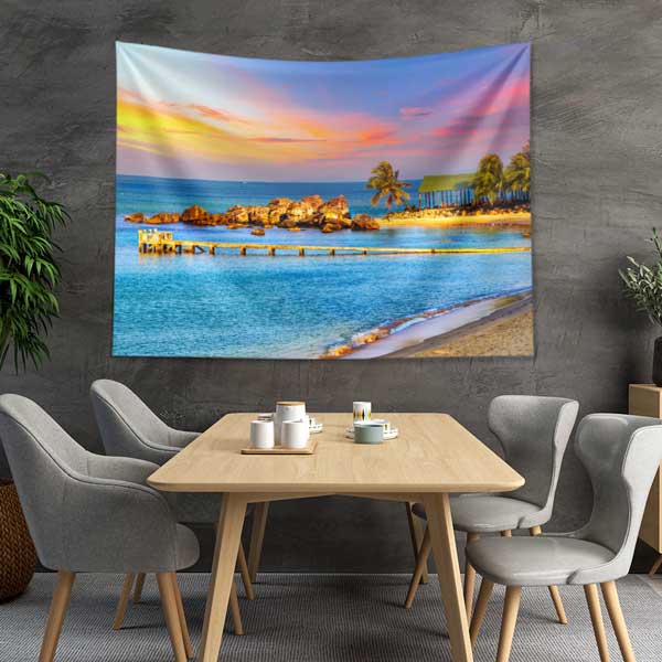 Tropikal Sahil Gün Batımı Duvar Örtüsü 14303