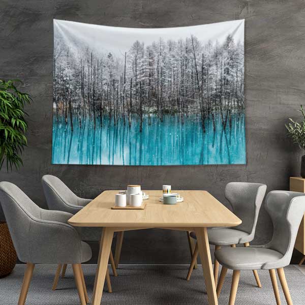 Karlı Orman ve Turkuaz Göl Duvar Örtüsü 14304