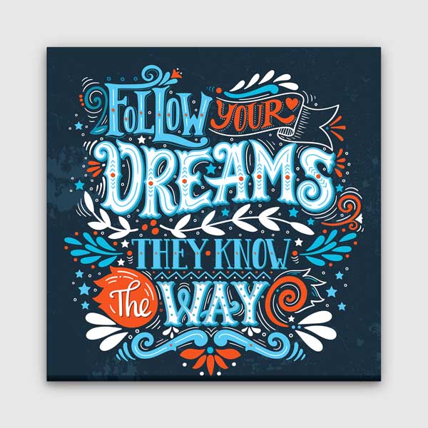 wall-design-art-3311-00 Hayallerinin Peşinden Git Duvar Tablosu - Yolunu Bilirler – 3311