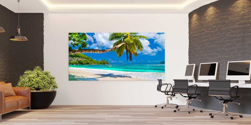 Büyük Ebat Tropikal Sahil ve Palmiye Duvar Dekoru 14028