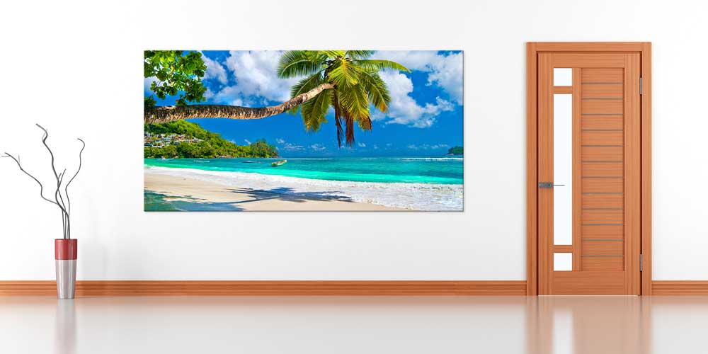 Büyük Ebat Tropikal Sahil ve Palmiye Duvar Dekoru 14028