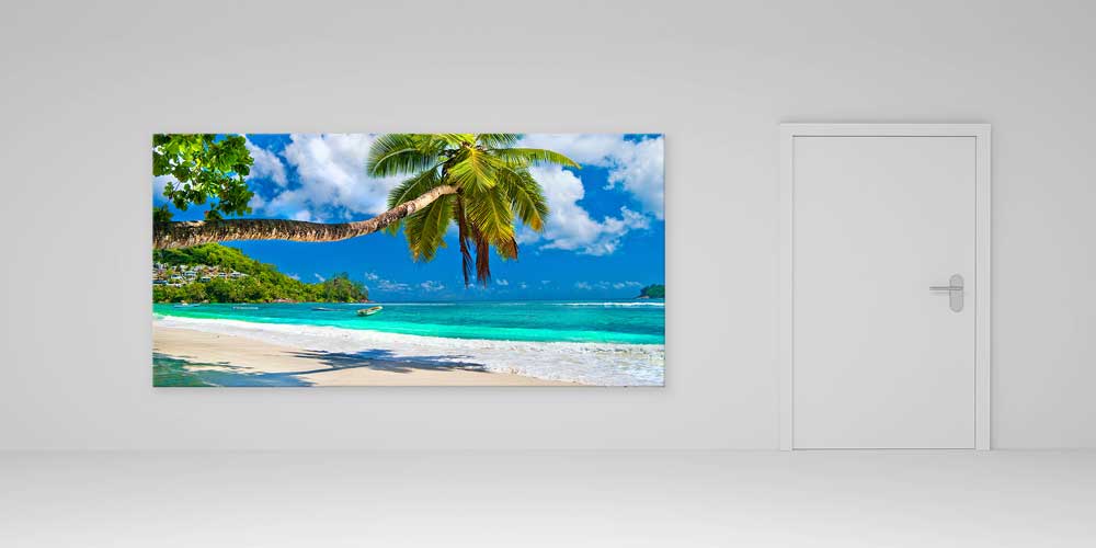 Büyük Ebat Tropikal Sahil ve Palmiye Duvar Dekoru 14028