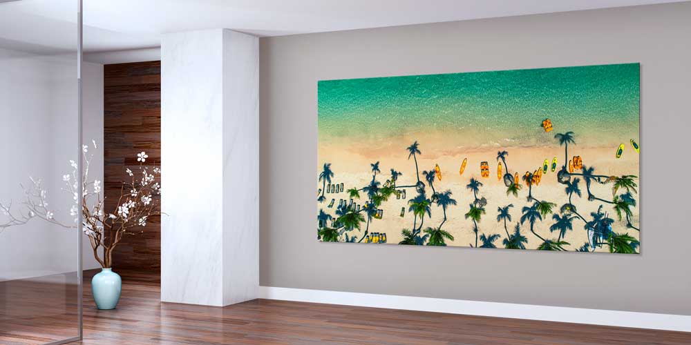 Büyük Ebat Tropikal Sahil ve Palmiye Duvar Dekoru 14052