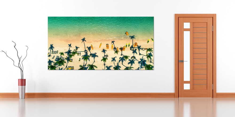 Büyük Ebat Tropikal Sahil ve Palmiye Duvar Dekoru 14052
