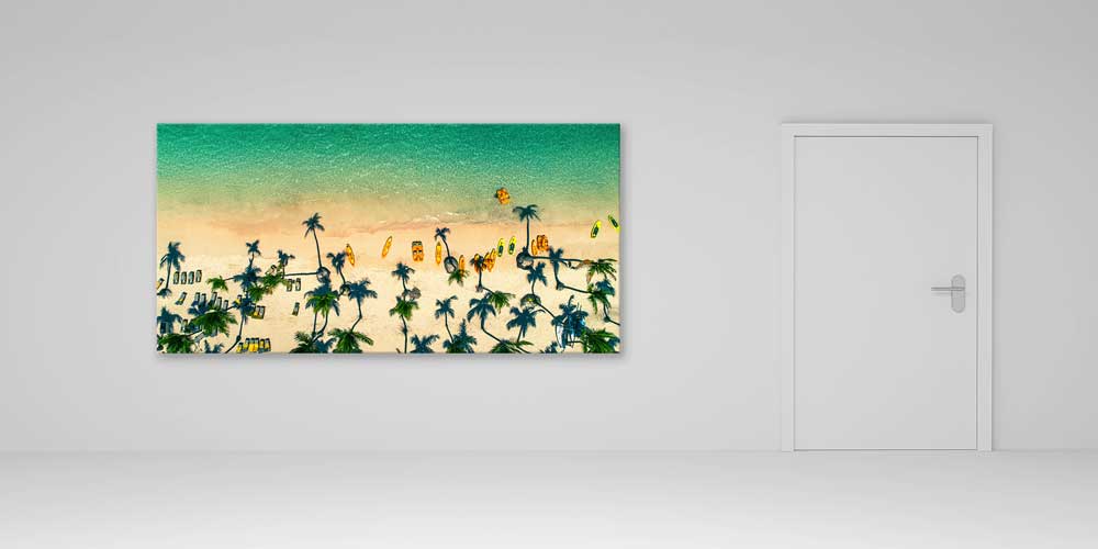 Büyük Ebat Tropikal Sahil ve Palmiye Duvar Dekoru 14052