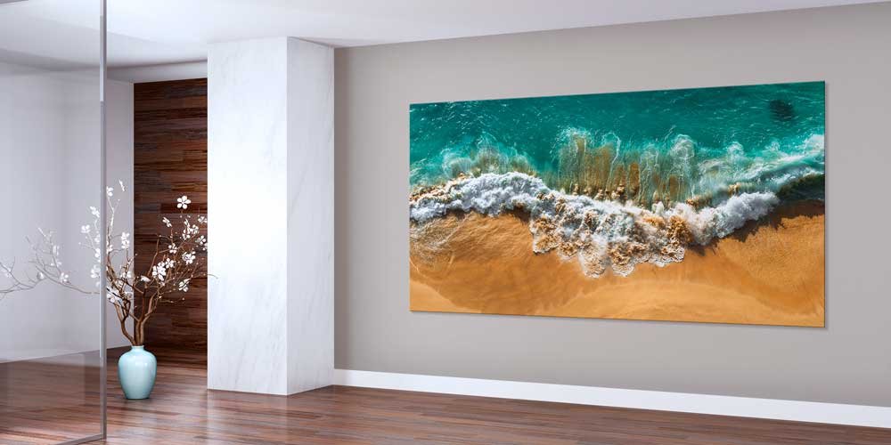 Kıyıya Vuran Dalgalar ve Kum Sahil Büyük Ebat Duvar Dekoru 14080