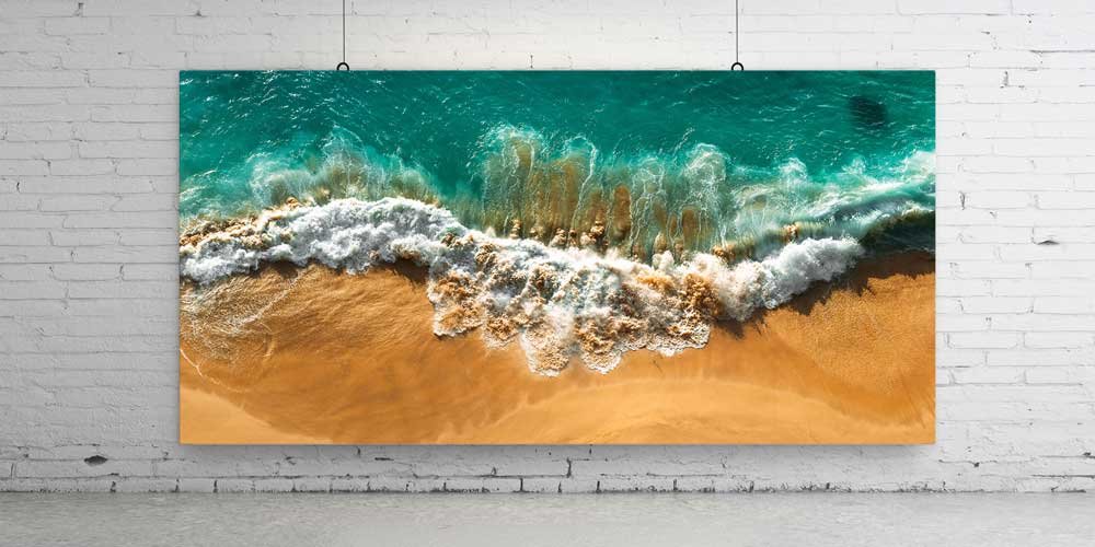 Kıyıya Vuran Dalgalar ve Kum Sahil Büyük Ebat Duvar Dekoru 14080