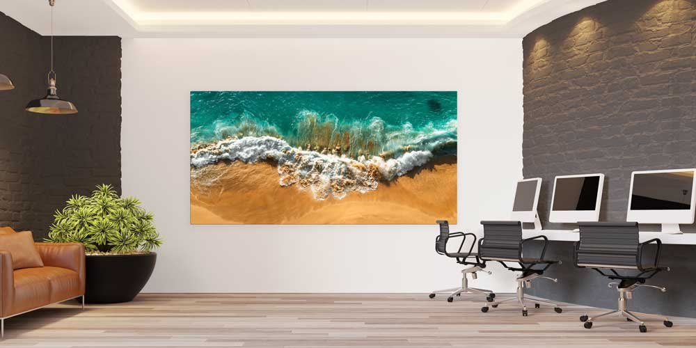 Kıyıya Vuran Dalgalar ve Kum Sahil Büyük Ebat Duvar Dekoru 14080