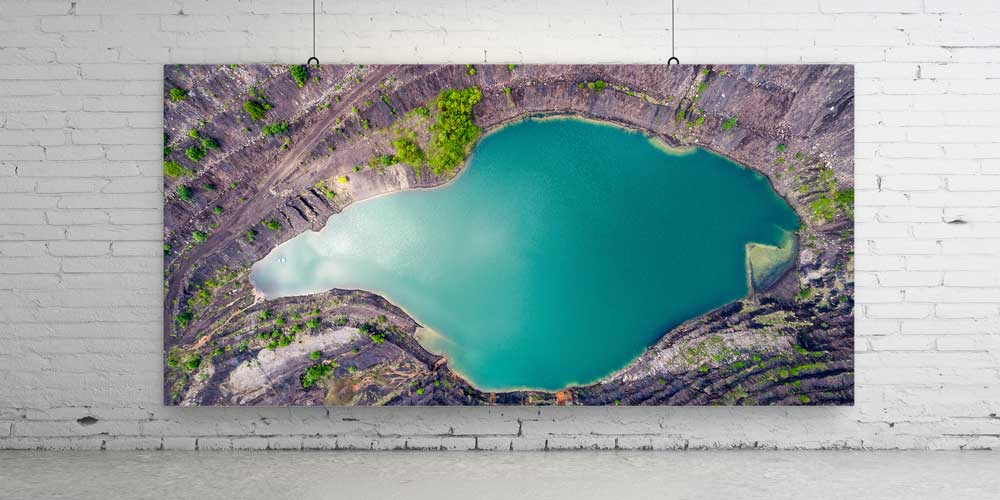 Turkuaz Krater Gölü Havadan Görünüm Panoramik Büyük Ebat Duvar Dekoru 14226