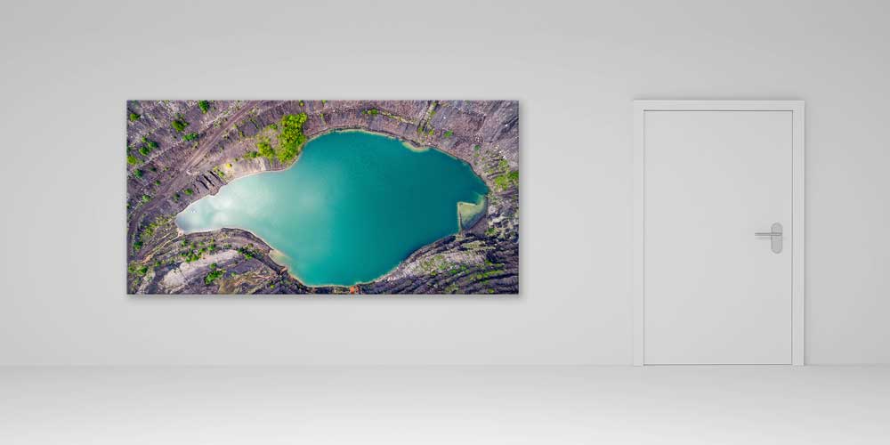 Turkuaz Krater Gölü Havadan Görünüm Panoramik Büyük Ebat Duvar Dekoru 14226