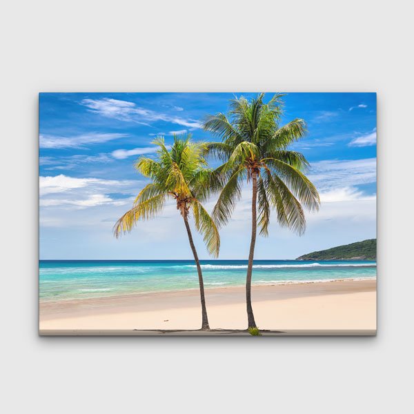 wall-design-canvas-13357-00 Palmiye Ağaçları ve Tropik Sahil Manzarası Kanvas Tablo 13357