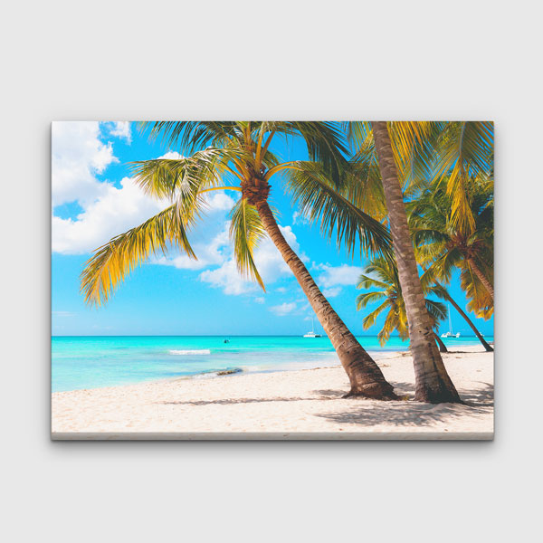 Asya Tropik Plaj ve Palmiye Manzarası Kanvas Tablo 13356