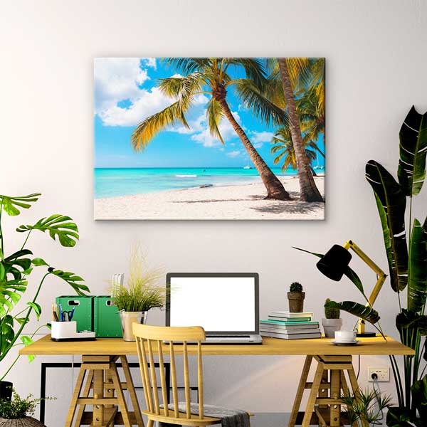 Asya Tropik Plaj ve Palmiye Manzarası Kanvas Tablo 13356