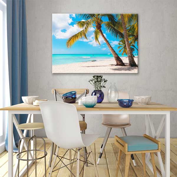 Asya Tropik Plaj ve Palmiye Manzarası Kanvas Tablo 13356