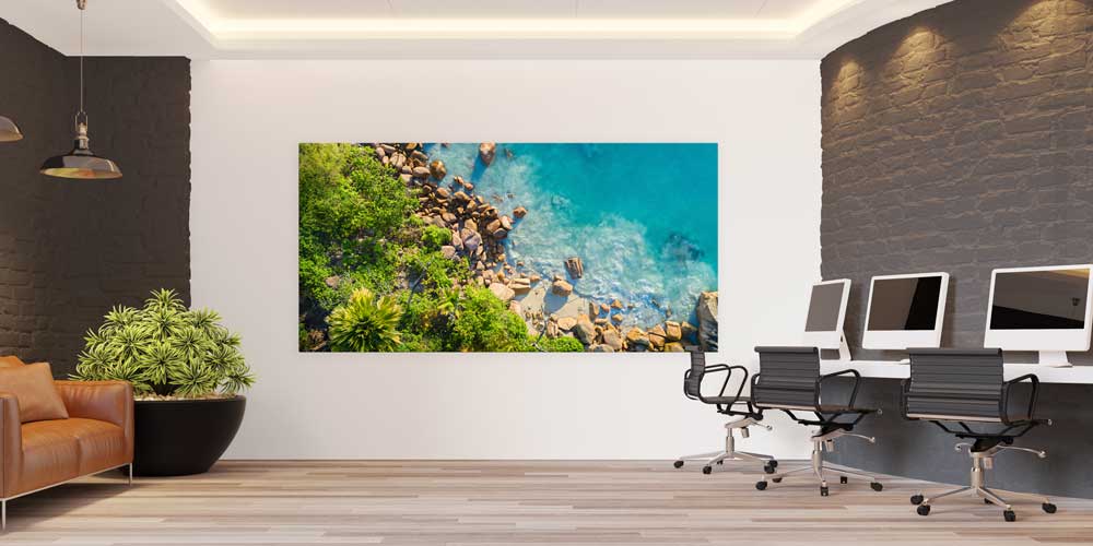 Tropik Kıyı ve Turkuaz Su Büyük Ebat Duvar Dekoru 14006