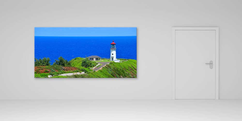 Okyanus Kıyısında Deniz Feneri Manzarası Büyük Ebat Duvar Dekor Ürünü 14157