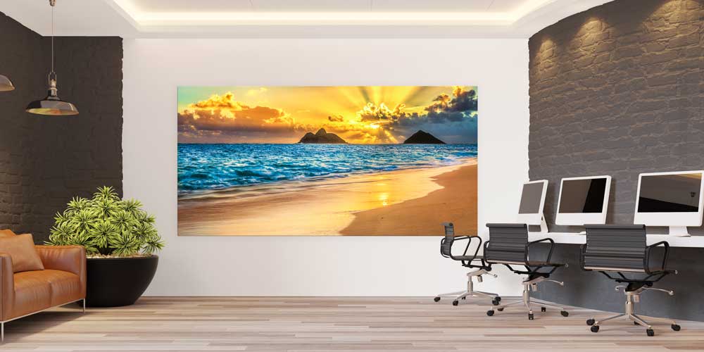Gün Batımında Sahil ve Deniz Manzarası Büyük Ebat Duvar Dekor Ürünü 14162