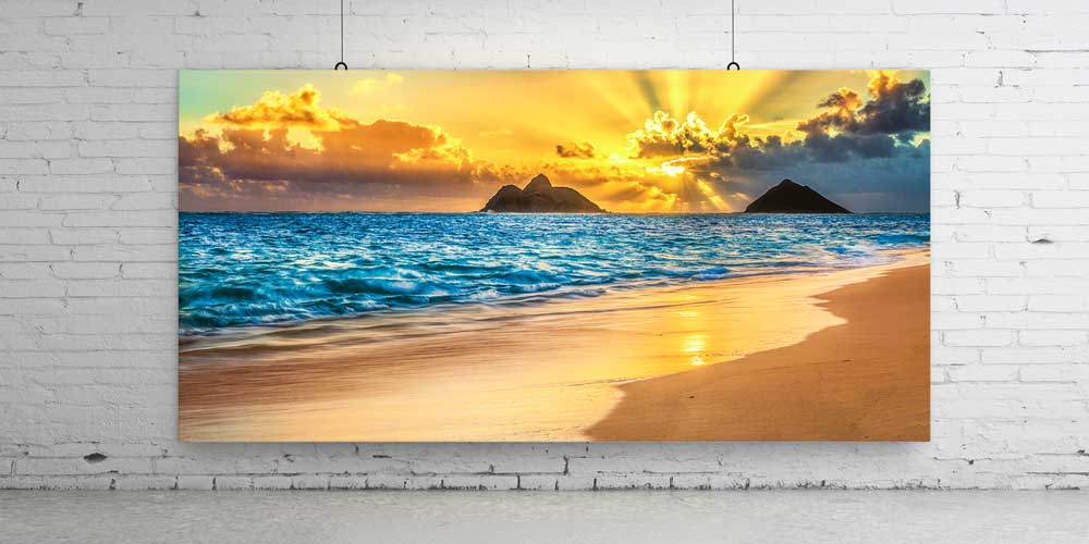 Gün Batımında Sahil ve Deniz Manzarası Büyük Ebat Duvar Dekor Ürünü 14162