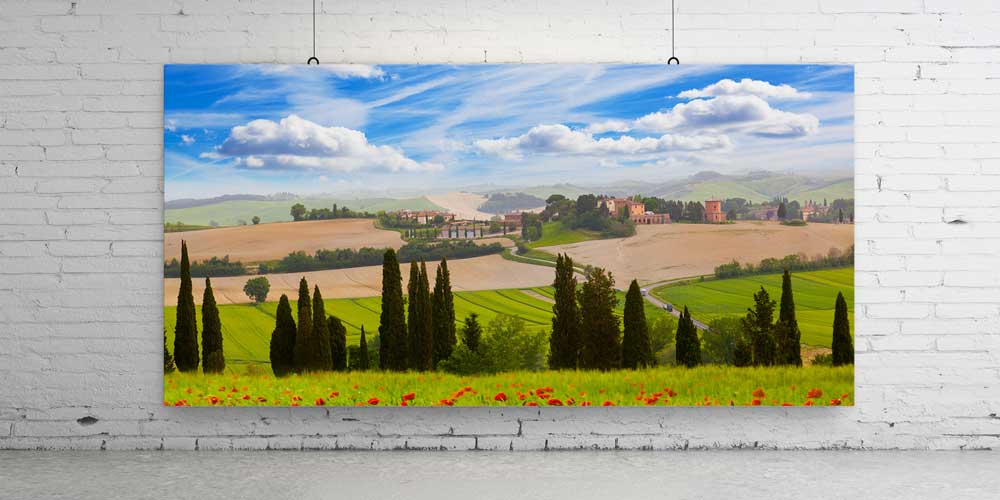 Toskana Vadisi Selvi Ağaçları Panoramik Büyük Ebat Duvar Dekoru 14205