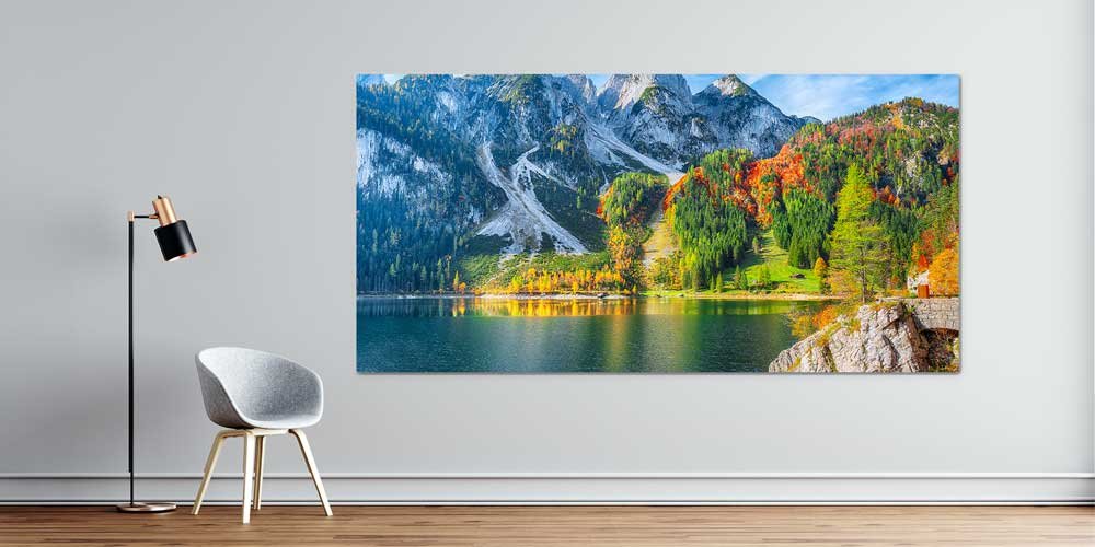 Sonbahar Dağ Gölü Işık Yansımaları Büyük Ebat Duvar Dekoru 14245