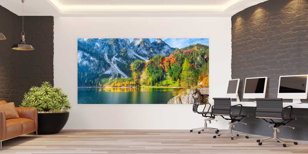 Sonbahar Dağ Gölü Işık Yansımaları Büyük Ebat Duvar Dekoru 14245