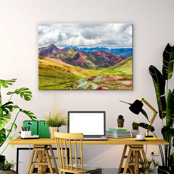 Renkli Vadi Dağ Manzarası Kanvas Tablo 13560