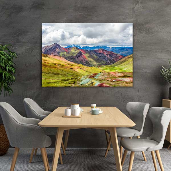 Renkli Vadi Dağ Manzarası Kanvas Tablo 13560