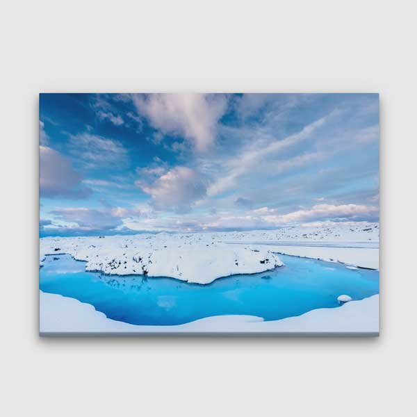 wall-interior-design-13386-00 Buzullarda Mavi Göl Manzarası Kanvas Tablo 13386