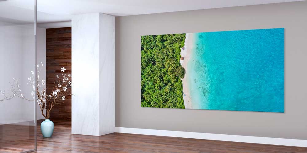 Büyük Ebat Havadan Çekim Tropikal Sahil ve Turkuaz Deniz Duvar Dekoru 14048