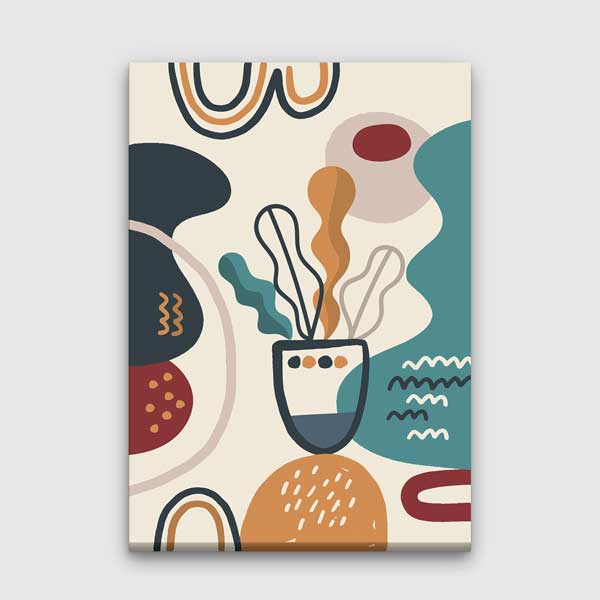 Soyut Vazo ve Organik Formlar Minimal Duvar Tablosu 13948