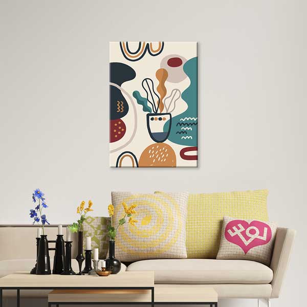 Soyut Vazo ve Organik Formlar Minimal Duvar Tablosu 13948