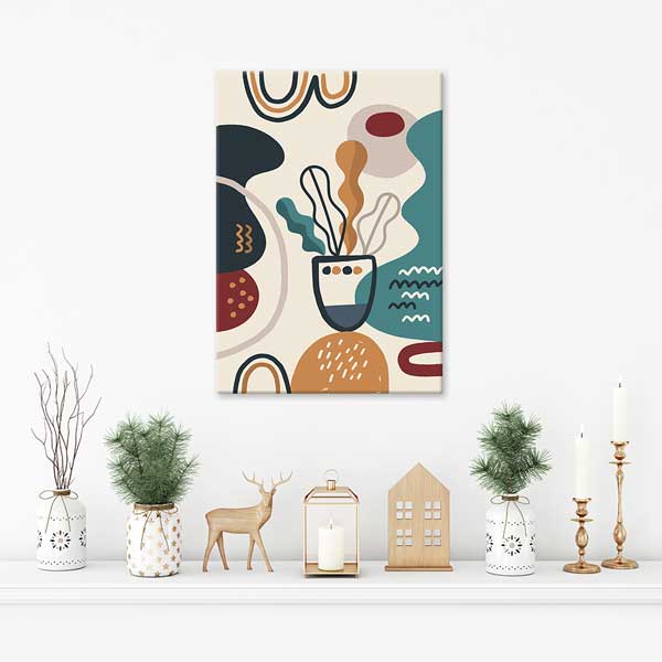 Soyut Vazo ve Organik Formlar Minimal Duvar Tablosu 13948