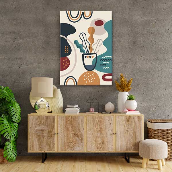 Soyut Vazo ve Organik Formlar Minimal Duvar Tablosu 13948