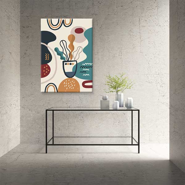 Soyut Vazo ve Organik Formlar Minimal Duvar Tablosu 13948