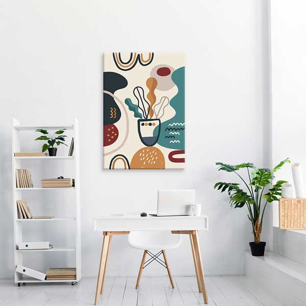 Soyut Vazo ve Organik Formlar Minimal Duvar Tablosu 13948