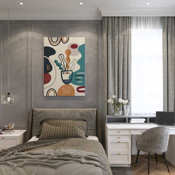 Soyut Vazo ve Organik Formlar Minimal Duvar Tablosu 13948