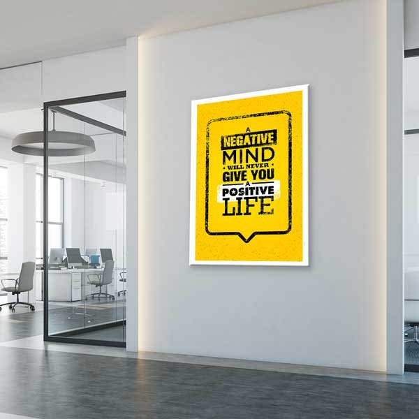Pozitif Zihin Motivasyon Duvar Kanvası - "Negatif Zihin Pozitif Hayat Vermez" – 3188