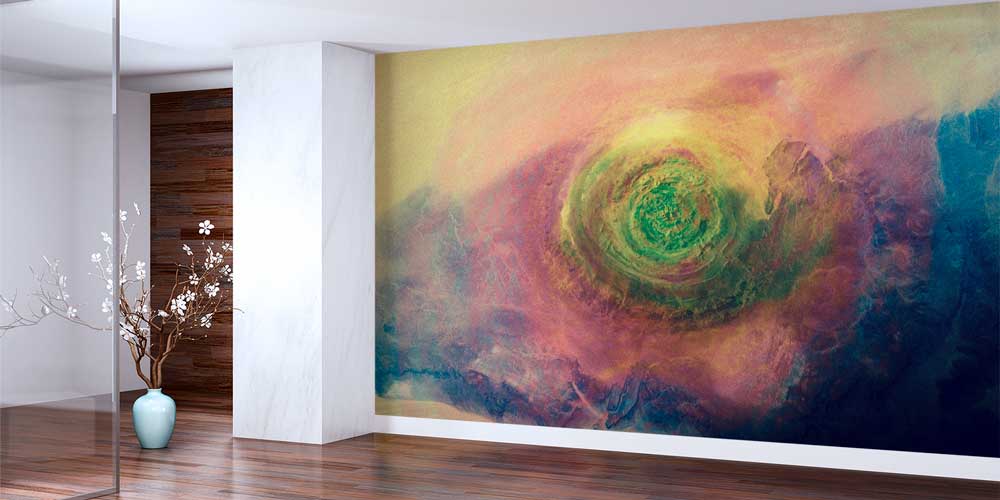 Afrika Richat Yapısı Gökyüzünden Panoramik Duvar Kağıdı 12799