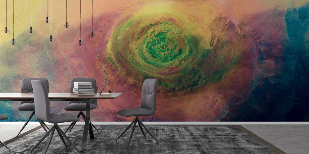 Afrika Richat Yapısı Gökyüzünden Panoramik Duvar Kağıdı 12799