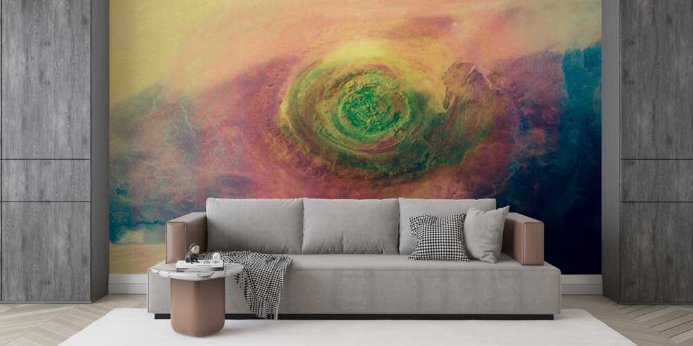 Afrika Richat Yapısı Gökyüzünden Panoramik Duvar Kağıdı 12799