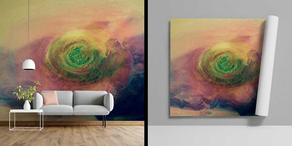 Afrika Richat Yapısı Gökyüzünden Panoramik Duvar Kağıdı 12799