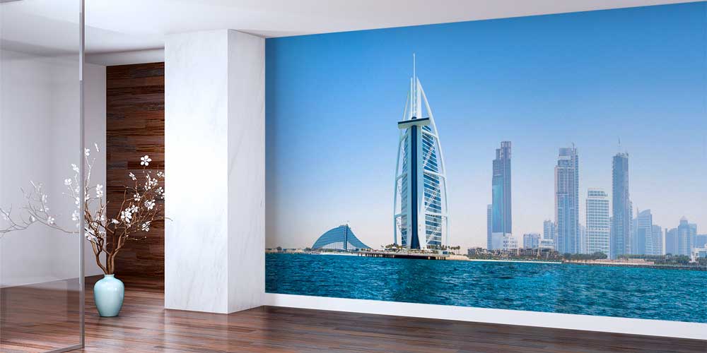 Dubai Marina ve Burj Al Arab Şehir Manzarası Duvar Kaplaması 12860