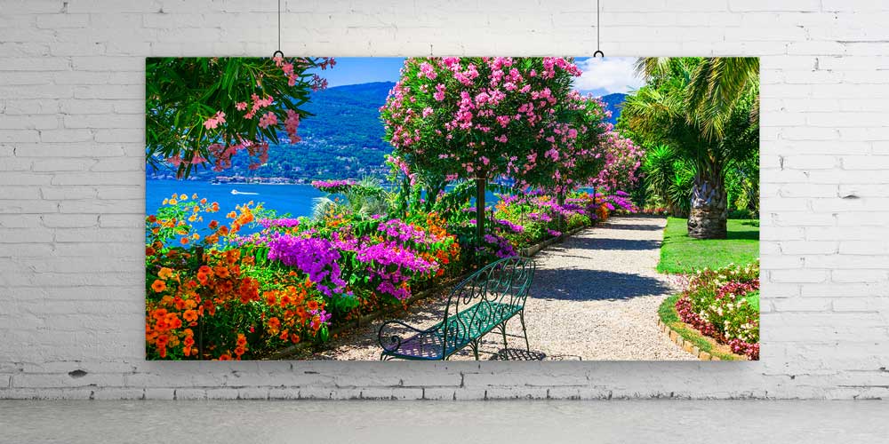 Büyük Ebat Dekor Avrupa Sahil Bahçe Manzarası Duvar Dekor Ürünü 14250