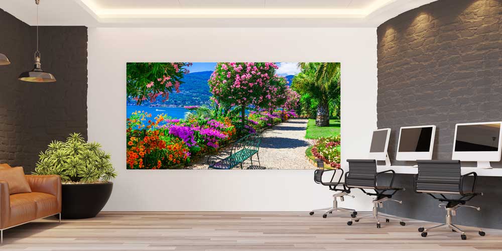 Büyük Ebat Dekor Avrupa Sahil Bahçe Manzarası Duvar Dekor Ürünü 14250