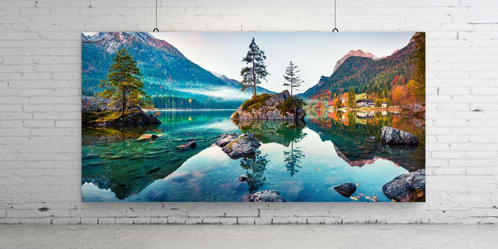Sakin Göl & Dağ Yansıması Büyük Ebat Duvar Dekoru 14260