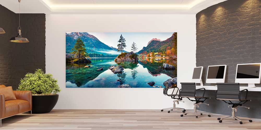 Sakin Göl & Dağ Yansıması Büyük Ebat Duvar Dekoru 14260